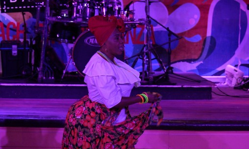 mother sally dancing at dinner show at harbour lights